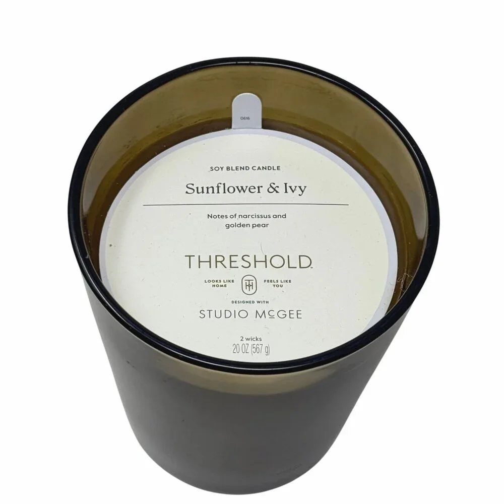 20oz Sunflower & Ivy‎ 2-Wick Glass Candle – Threshold Studio McGee, Target 2025